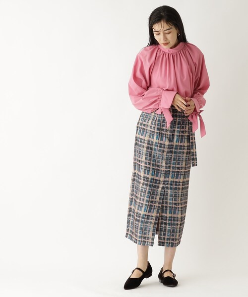 OPAQUE.CLIP（オペークドットクリップ）の「◆オーガンジーチェックナロースカート【洗濯機洗い可】（スカート・レディース・ピンク系その他/グリーン系その他3・38/36）」の12枚目の写真