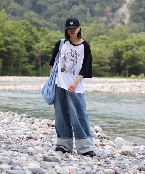 BLAYMORE(ブレイモア)の「Angel Print Raglan T(Tシャツ/カットソー・レディース・ブラック/ライトグリーン・1/2)」の4枚目の写真