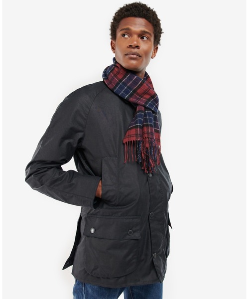 Barbour（バブアー）の「ウール タータンチェック マフラー（マフラー・メンズ・ライトグレー/グリーン/バーガンディー/ブラック/カーキ/ライトブルー/シルバー/ベージュ/グレー/ダークグレー/ワイン/ネイビー/オレンジ/レッド・FREE）」の11枚目の写真
