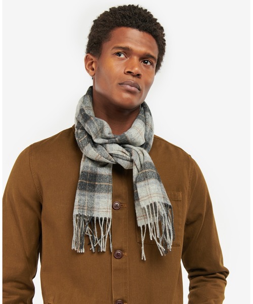 Barbour（バブアー）の「ウール タータンチェック マフラー（マフラー・メンズ・ライトグレー/グリーン/バーガンディー/ブラック/カーキ/ライトブルー/シルバー/ベージュ/グレー/ダークグレー/ワイン/ネイビー/オレンジ/レッド・FREE）」の14枚目の写真