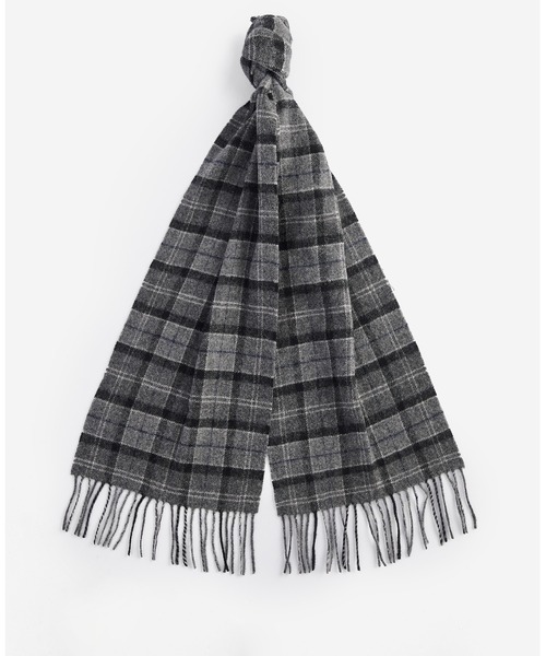 Barbour（バブアー）の「ウール タータンチェック マフラー（マフラー・メンズ・ライトグレー/グリーン/バーガンディー/ブラック/カーキ/ライトブルー/シルバー/ベージュ/グレー/ダークグレー/ワイン/ネイビー/オレンジ/レッド・FREE）」の2枚目の写真