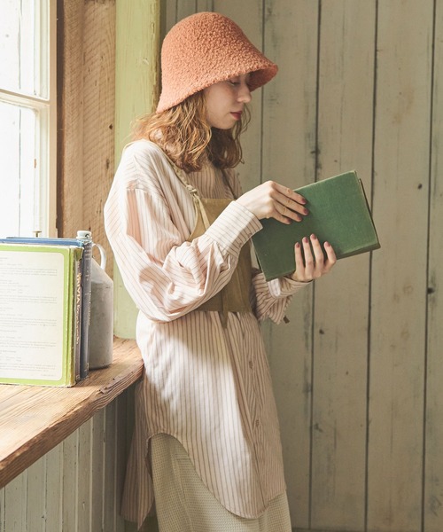 Crisp(クリスプ)の「ストライプオーバーシャツ(シャツ/ブラウス・レディース・ベージュ/ブラウン・FREE)」の8枚目の写真