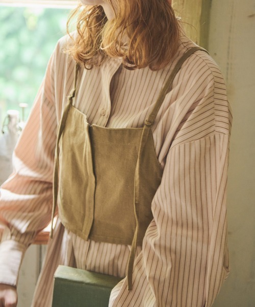 Crisp(クリスプ)の「ストライプオーバーシャツ(シャツ/ブラウス・レディース・ベージュ/ブラウン・FREE)」の10枚目の写真