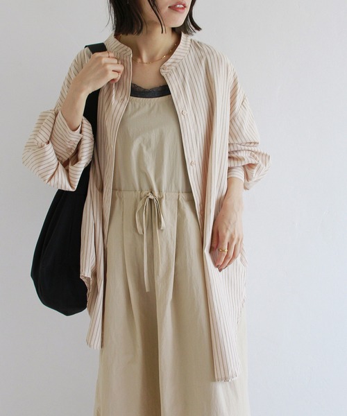 Crisp(クリスプ)の「ストライプオーバーシャツ(シャツ/ブラウス・レディース・ベージュ/ブラウン・FREE)」の14枚目の写真