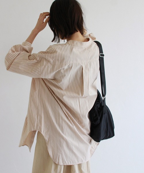 Crisp(クリスプ)の「ストライプオーバーシャツ(シャツ/ブラウス・レディース・ベージュ/ブラウン・FREE)」の17枚目の写真
