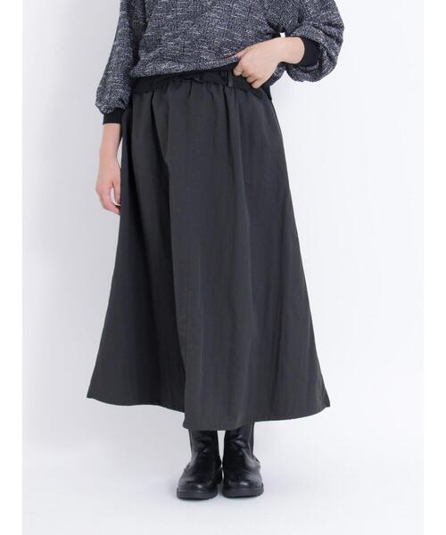 Samansa Mos2（サマンサ モスモス）の「◎裾ドロストベルト付スカート（スカート・レディース・カーキ/ブラック/ベージュ・F）」の2枚目の写真