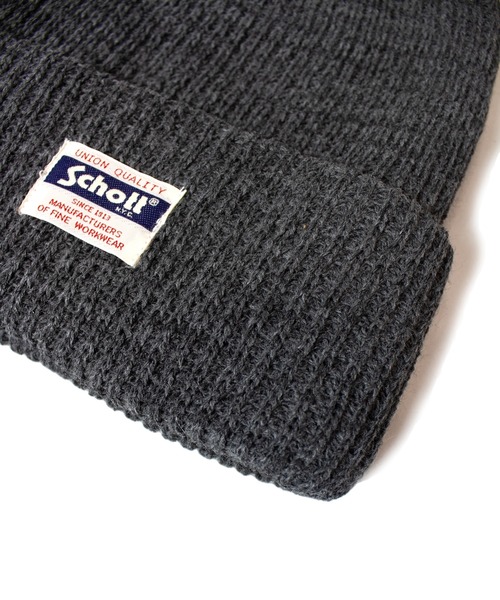 schott(ショット)の「SCHOTT-WATCH CAP(ニットキャップ/ビーニー・メンズ・グレー/ブラック・FREE)」の8枚目の写真
