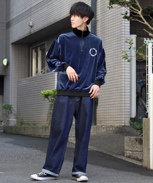 SITRY（シトリー）の「velour line half zip / ベロア ライン ハーフ