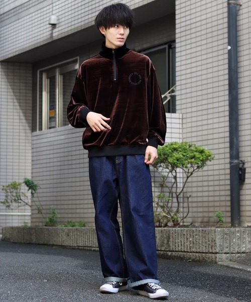 SITRY（シトリー）の「velour line half zip / ベロア ライン ハーフ