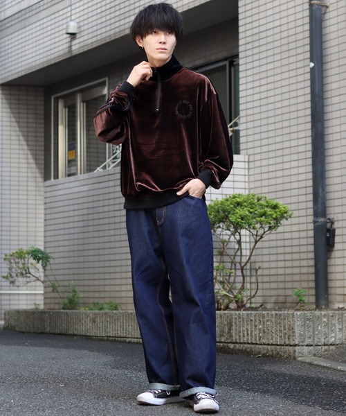 SITRY（シトリー）の「velour line half zip / ベロア ライン ハーフ