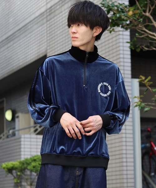 SITRY（シトリー）の「velour line half zip / ベロア ライン ハーフ