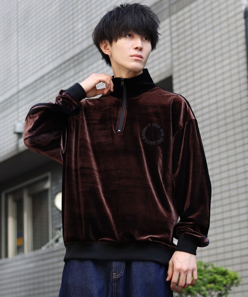 SITRY（シトリー）の「velour line half zip / ベロア ライン ハーフ