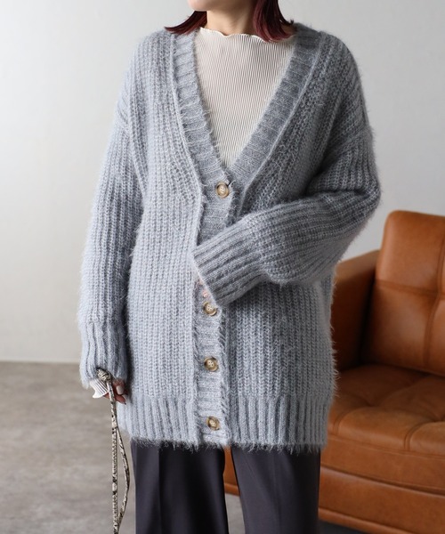 モヘアタッチロングカーディガン（ニット/セーター）｜ap retro