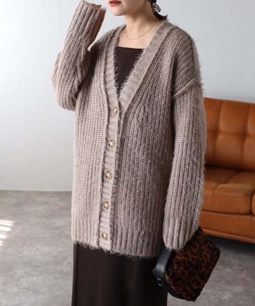 セール】モヘアタッチロングカーディガン（ニット/セーター）｜ap