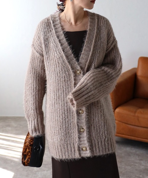 セール】モヘアタッチロングカーディガン（ニット/セーター）｜ap