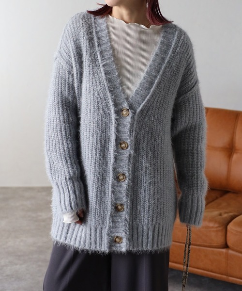 セール】モヘアタッチロングカーディガン（ニット/セーター）｜ap