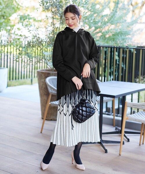 【美品、未使用】ダンボール/ボンディング/バックプリーツパーカー、ミントグリーン 💛ダンボールニットxバックフリルパーカー💛｜ノーリーズ