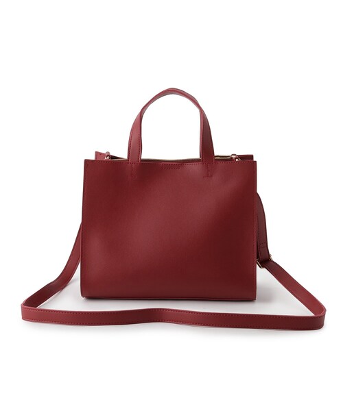 SHOO・LA・RUE（シューラルー）の「◆一枚革風スクエアトート（トートバッグ・レディース・グレー/ブラック/ダークブラウン/ワインレッド・00）」の12枚目の写真