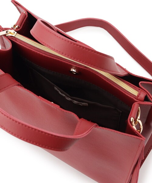 SHOO・LA・RUE（シューラルー）の「◆一枚革風スクエアトート（トートバッグ・レディース・グレー/ブラック/ダークブラウン/ワインレッド・00）」の14枚目の写真