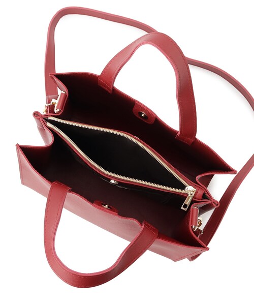 SHOO・LA・RUE（シューラルー）の「◆一枚革風スクエアトート（トートバッグ・レディース・グレー/ブラック/ダークブラウン/ワインレッド・00）」の16枚目の写真