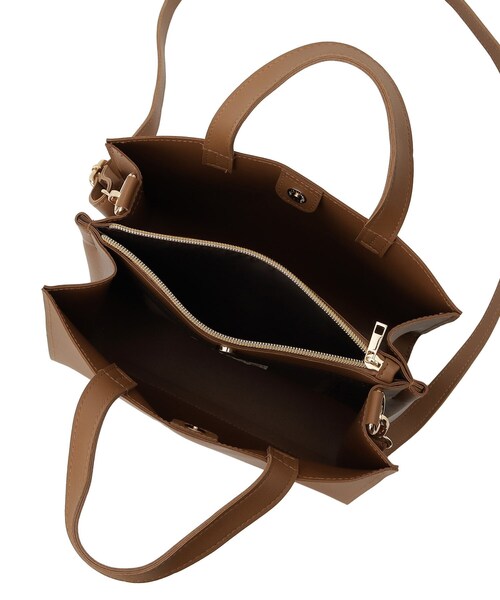 SHOO・LA・RUE（シューラルー）の「◆一枚革風スクエアトート（トートバッグ・レディース・グレー/ブラック/ダークブラウン/ワインレッド・00）」の19枚目の写真