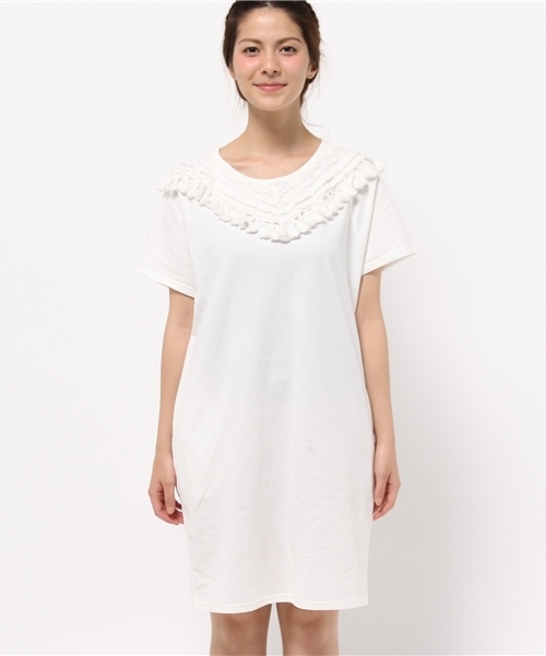 mystic（ミスティック）の「フリンジ切替ワンピース（ワンピース・レディース・ブラック/グレー/オフホワイト/ネイビー・ﾌﾘ-）」の15枚目の写真