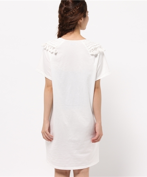 mystic（ミスティック）の「フリンジ切替ワンピース（ワンピース・レディース・ブラック/グレー/オフホワイト/ネイビー・ﾌﾘ-）」の9枚目の写真