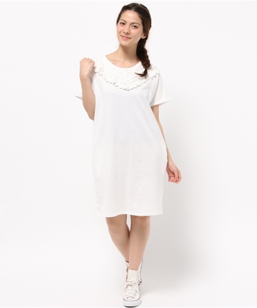 mystic（ミスティック）の「フリンジ切替ワンピース（ワンピース・レディース・ブラック/グレー/オフホワイト/ネイビー・ﾌﾘ-）」の10枚目の写真