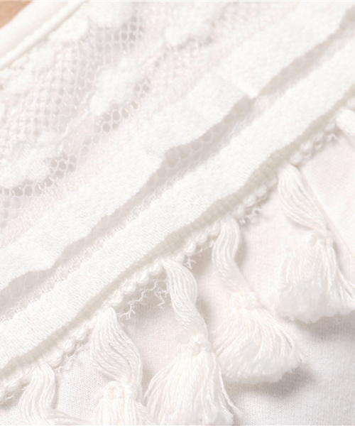 mystic（ミスティック）の「フリンジ切替ワンピース（ワンピース・レディース・ブラック/グレー/オフホワイト/ネイビー・ﾌﾘ-）」の5枚目の写真