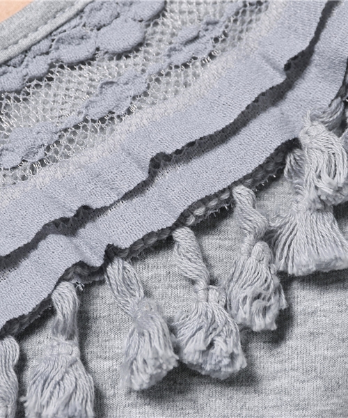 mystic（ミスティック）の「フリンジ切替ワンピース（ワンピース・レディース・ブラック/グレー/オフホワイト/ネイビー・ﾌﾘ-）」の6枚目の写真