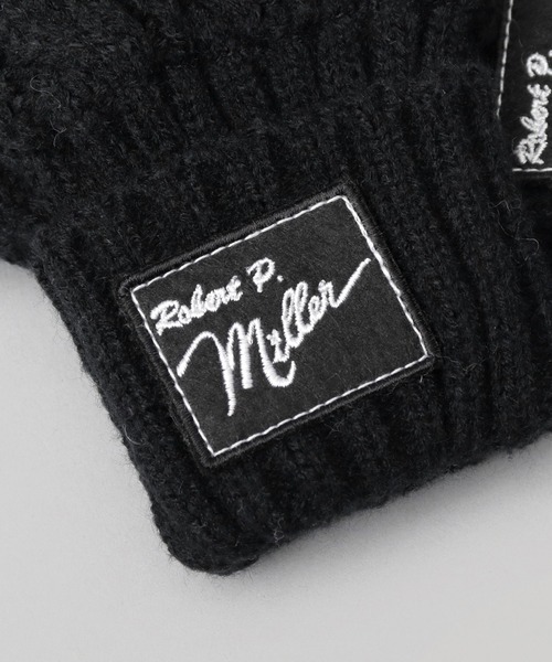 MILLER（ミラー）の「ケーブル編みニット ハンドカバー（手袋・レディース・ブラック/オフホワイト・FREE）」の3枚目の写真