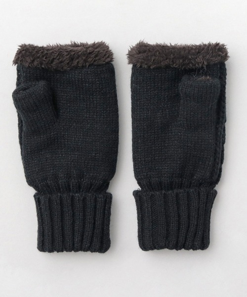 MILLER（ミラー）の「ケーブル編みニット ハンドカバー（手袋・レディース・ブラック/オフホワイト・FREE）」の9枚目の写真