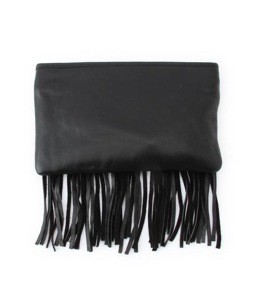 Jewel Changes（ジュエルチェンジズ）の「Posse ﾌﾘﾝｼﾞ ﾁｪｰﾝ ｸﾗｯﾁ（クラッチバッグ・レディース・オフホワイト/ブラック/ゴールド・フリー）」の4枚目の写真