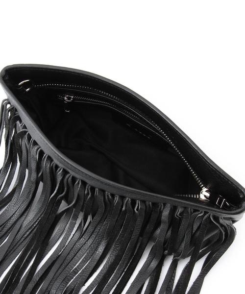 Jewel Changes（ジュエルチェンジズ）の「Posse ﾌﾘﾝｼﾞ ﾁｪｰﾝ ｸﾗｯﾁ（クラッチバッグ・レディース・オフホワイト/ブラック/ゴールド・フリー）」の9枚目の写真