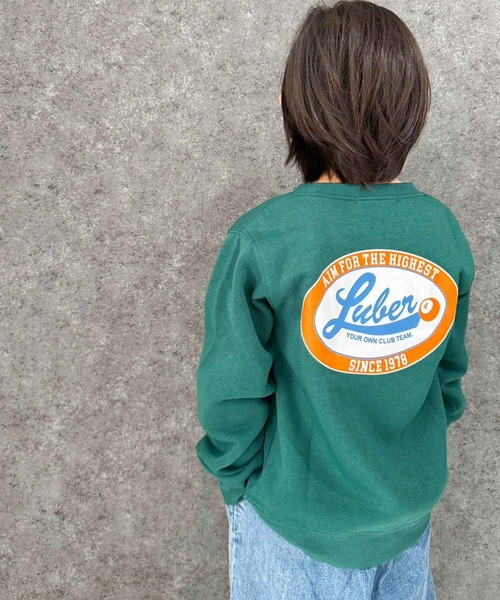 THE CASUAL（カジュアル）の「裏起毛　バックプリントトレーナー（スウェット・キッズ・ブラウン系1/ブラウン系/杢グレー/ベージュ系/ネイビー/ダークグリーン/グレー系/グレイッシュベージュ/チャコール/ブラック/ブラック系1/オートミール/ネイビー系/ベージュ系1/ブラック系/ダークグリーン系・120cm/130cm/140cm/150cm/110cm/160cm）」の14枚目の写真