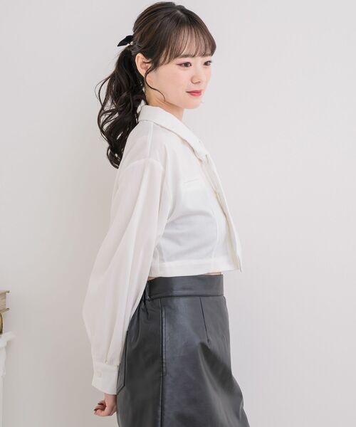 ems excite（エムズエキサイト）の「ネクタイ付ショートSH（シャツ/ブラウス・レディース・ホワイト/ライトグレー/ブラウン系その他・FREE）」の15枚目の写真