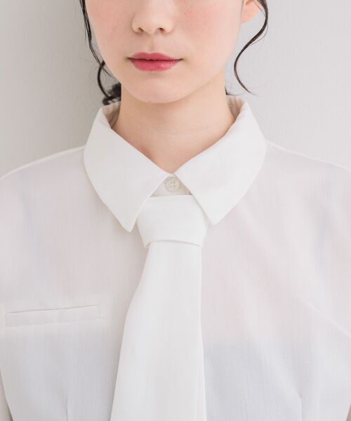 ems excite（エムズエキサイト）の「ネクタイ付ショートSH（シャツ/ブラウス・レディース・ホワイト/ライトグレー/ブラウン系その他・FREE）」の17枚目の写真