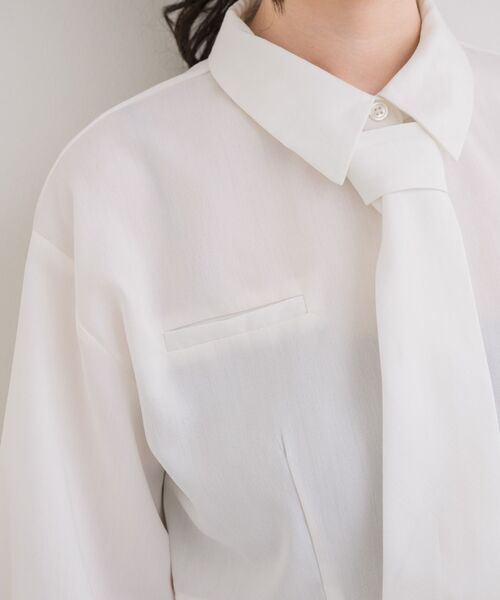 ems excite（エムズエキサイト）の「ネクタイ付ショートSH（シャツ/ブラウス・レディース・ホワイト/ライトグレー/ブラウン系その他・FREE）」の18枚目の写真