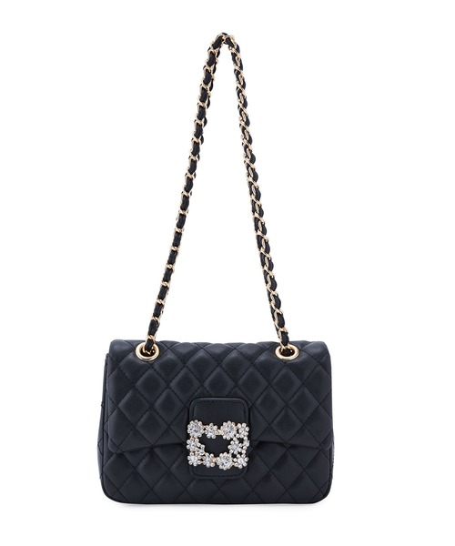 VIS(ビス)の「【2WAY】ビジューチェ-ンショルダーバッグ(ショルダーバッグ・レディース・ブラック/オフホワイト・FREE)」の6枚目の写真