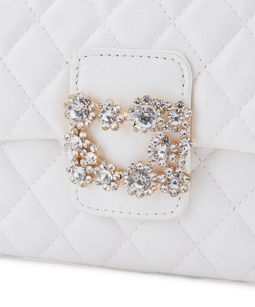 VIS(ビス)の「【2WAY】ビジューチェ-ンショルダーバッグ(ショルダーバッグ・レディース・ブラック/オフホワイト・FREE)」の11枚目の写真