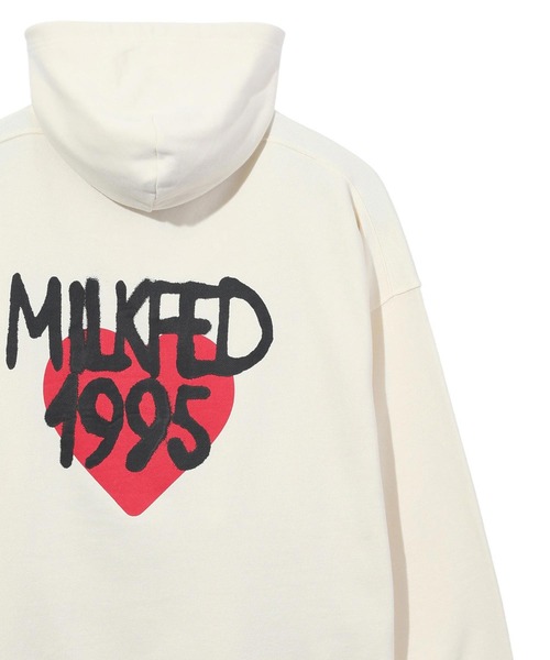 MILKFED.（ミルクフェド）の「SPRAY LOGO SWEAT HOODIE（パーカー・レディース・チャコール/ライトピンク/オフホワイト・L/M）」の22枚目の写真