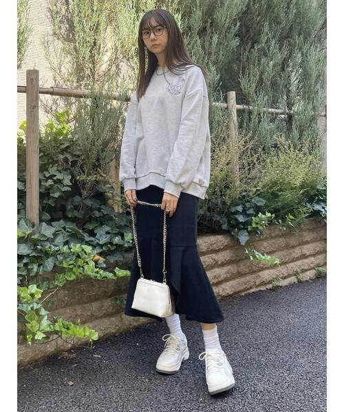 MURUA（ムルーア）の「アシメヘムデザインスカート（スカート・レディース・グレー/アイボリー/ブラック/ライトグリーン・1/2）」の5枚目の写真