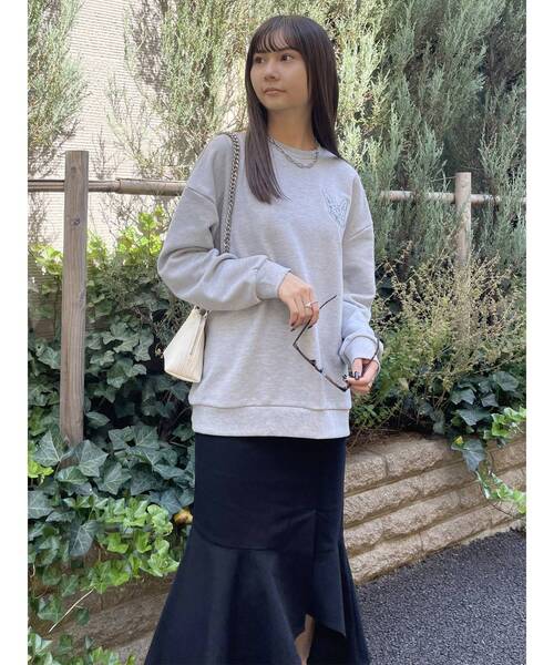 MURUA（ムルーア）の「アシメヘムデザインスカート（スカート・レディース・グレー/アイボリー/ブラック/ライトグリーン・1/2）」の9枚目の写真