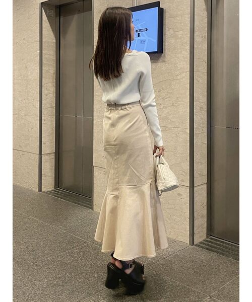 MURUA（ムルーア）の「アシメヘムデザインスカート（スカート・レディース・グレー/アイボリー/ブラック/ライトグリーン・1/2）」の13枚目の写真