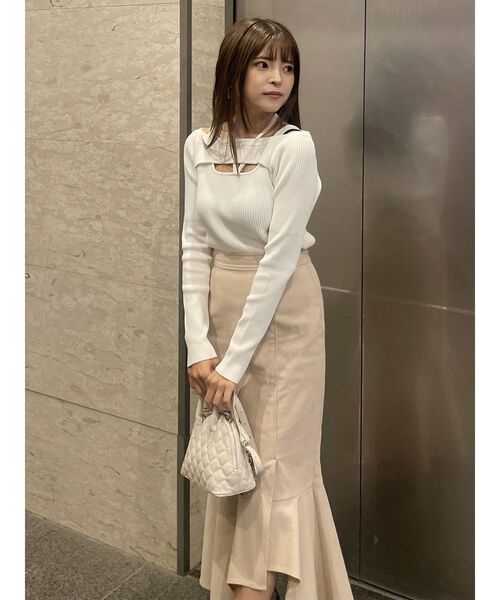 MURUA（ムルーア）の「アシメヘムデザインスカート（スカート・レディース・グレー/アイボリー/ブラック/ライトグリーン・1/2）」の14枚目の写真