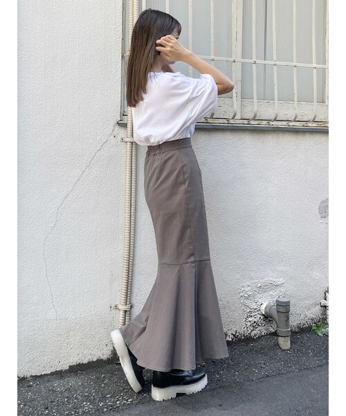 MURUA（ムルーア）の「アシメヘムデザインスカート（スカート・レディース・グレー/アイボリー/ブラック/ライトグリーン・1/2）」の17枚目の写真