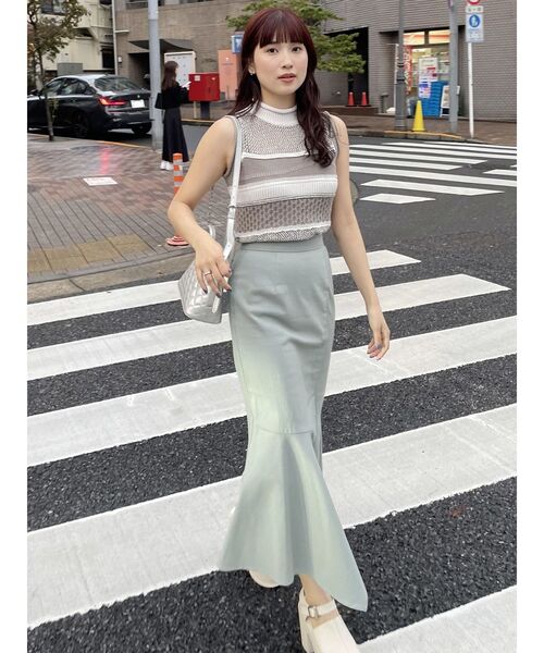 MURUA（ムルーア）の「アシメヘムデザインスカート（スカート・レディース・グレー/アイボリー/ブラック/ライトグリーン・1/2）」の22枚目の写真