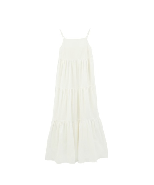 Cla STEllaR（クラステラ）の「キャミソール ワンピース カップ付き ロング ティアード（ワンピース・レディース・ホワイト/アイボリー/ブラック・M/S）」の12枚目の写真