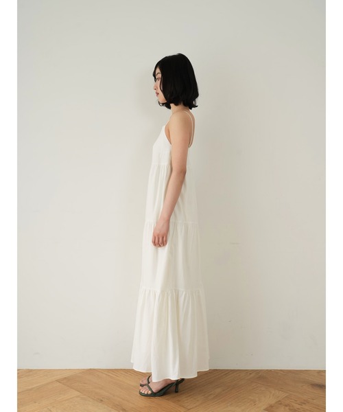 Estella.K ロングワンピース カップ付きワンピース キャミワンピース F セール】キャミソール ワンピース カップ付き ロング ティアード