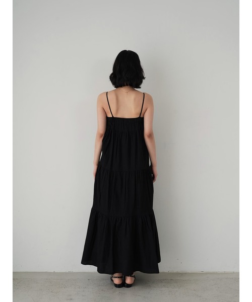 セール】キャミソール ワンピース カップ付き ロング ティアード